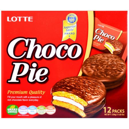 Choco Pie, ciastka biszkoptowe z pianką, pudełko (12 szt. x 28g) - Lotte