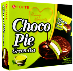 Choco Pie Green Tea, całe pudełko (12 x 28g) - Lotte