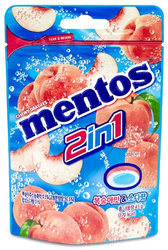 Cukierki, draże Peach Soda 2in1 brzoskwiniowe 45g - Mentos