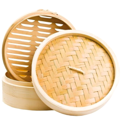 Parowar bambusowy okrągły, dwupiętrowy 20cm - Shi Ba Ling