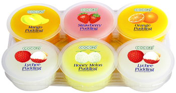 Pudding owocowy z Nata de Coco, różne smaki - 6 x 80g