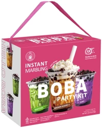 Zestaw Instant Marbling Boba Party Kit do przygotowania Bubble Tea, 6 porcji (2 x 3 smaki) 360g - O's Bubble