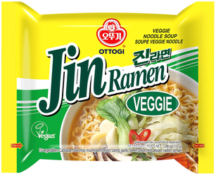 Zupa makaronowa Jin Ramen Veggie, lekko pikantna 110g - Ottogi