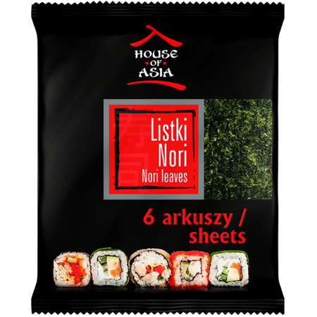 Algi nori do sushi, 6 listków - House of Asia