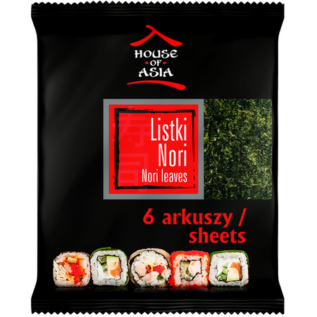 Glony nori do sushi 6 szt.  House of Asia