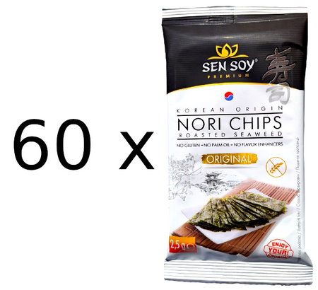 Chipsy Nori Original z solą 60 szt x 2,5g - Sen Soy