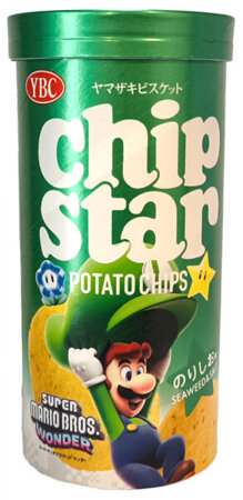 Chipsy Super Mario Collab: Chip Star Nori-Shio Seaweed & salt 45g - YBC