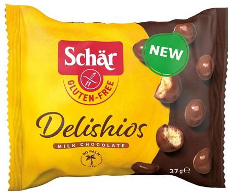 Delishios chrupiące kulki w czekoladzie bezglutenowe 37g - Schar