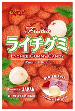 Frutia Lychee Gummy, żelki o smaku liczi 102g - Kasugai