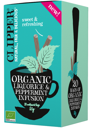 Herbatka z lukrecją i miętą pieprzową, ekologiczna 30g (20 x 1,5g) - Clipper