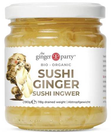 Imbir marynowany do sushi, naturalny BIO 190g - The Ginger Party