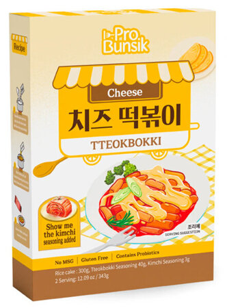 Kluski ryżowe w sosie serowym Cheese Tteokbokki 343g - ProBunsik