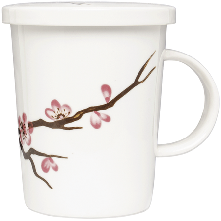Kubek do herbaty z filtrem, porcelanowy Sakura 300ml - Royal Tea