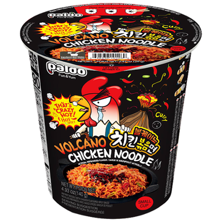Makaron Volcano Chicken Noodle w kubku, szalenie ostry 70g - Paldo