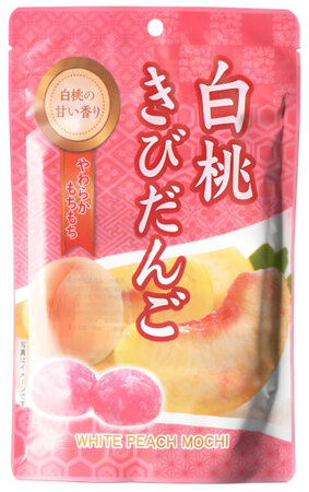 Mochi White Peach, ryżowe ciasteczka brzoskwiniowe 130g - Seiki