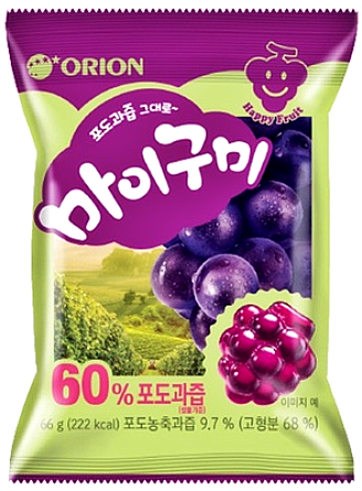 My Gummy Grape, żelki o smaku winogronowym (60% soku owocowego) 66g - Orion