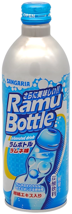 Napój Ramune, japońska oranżada, aluminiowa butelka 500ml - Sangaria