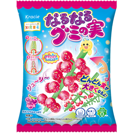 Naru Naru Gummy Fruits, rosnące cukierki winogronowe 15g - Kracie