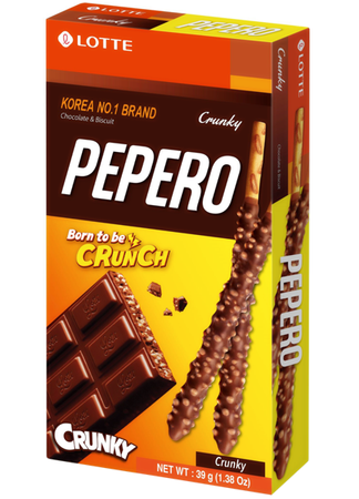 Paluszki Pepero Crunky z chrupiącą czekoladą 39g - LOTTE