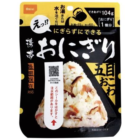 Pocket Onigiri Gomoku-okowa, kulka ryżowa instant z grzybami i łopianem 45g - Onisi