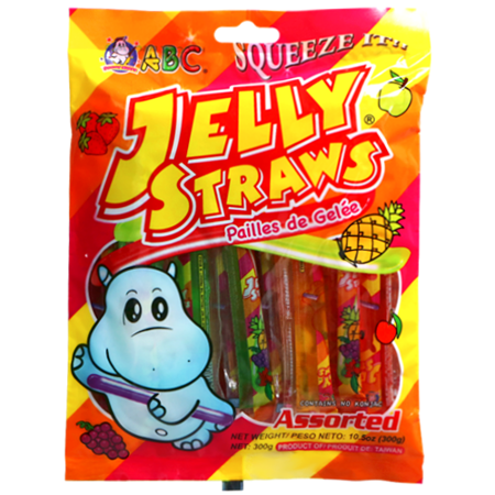 Żelki owocowe Jelly Straws Hippo, różne smaki 300g - ABC