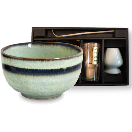 Zestaw do herbaty matcha zielony, 4 elementy - Edo Japan