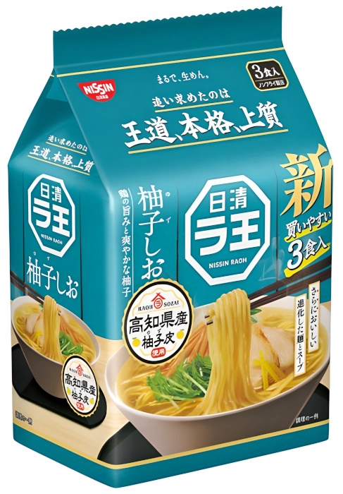 Zupa Raoh Yuzu Shio Ramen o smaku kurczaka i cytrusów 3 x 93g - Nissin