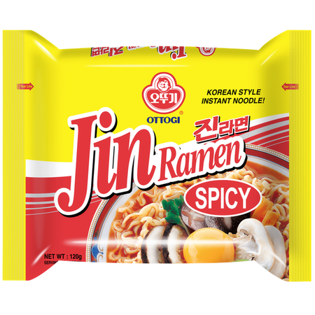Zupa makaronowa Jin Ramen Spicy, bardzo ostra 120g - Ottogi